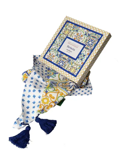 Traversa de masa, Medicea Flower, include cutie cadou, Brandani, 45x140 cm, bumbac