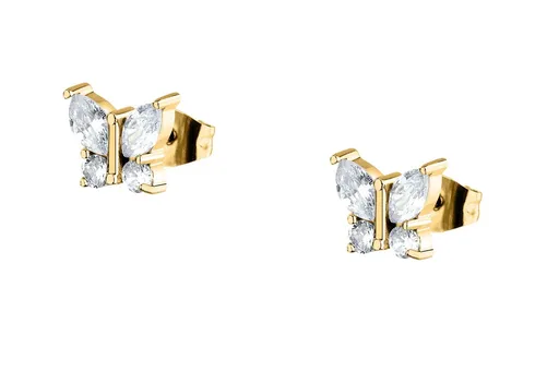 La Petite Story Cercei fluturași placați cu aur cu zirconii Friendship LPS01ARR103