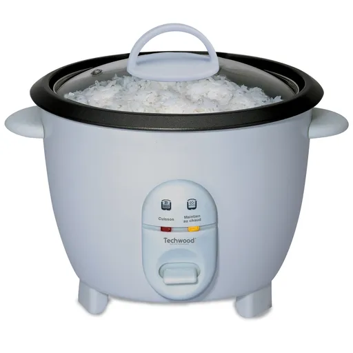 Aparat de fiert orez Techwood TCR-102, 400W, 1 L, Mentinere caldura, Alb