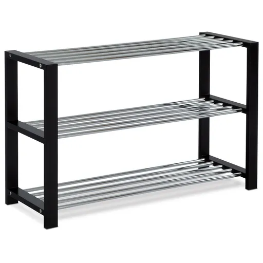 Suport pentru încălțăminte 3 nivele, negru, negru, 3 etaje