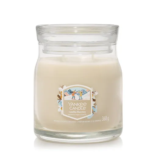 Yankee Candle lumânare parfumată Signature în pahar cu aromă medie Vanilla Flurries, 368 g, alb, S