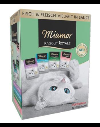 MIAMOR RAGOUT ROYALE Multibox 12x100g Plicuri hrana umeda pisici, cu pui, rata si curcan