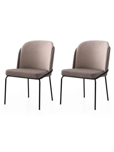 Set scaune 2 piese, Hanah Home, Dore, Auriu / Maro deschis