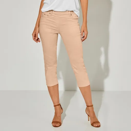 Pantaloni 3/4 stretch cu croială structurată