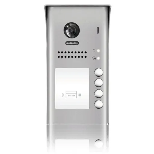 Panou video color de apel exterior DT607-ID-S4, conexiune pe 2 fire, camera WIDE ANGLE 170 , pentru 4 abonati, control acces