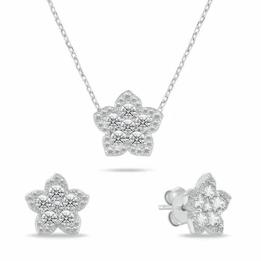 Brilio Silver Set de bijuterii din argint cu zircon cubic SET286W (colier, cercei)