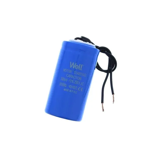 Condensator pornire motor 250V 300uF cu fir, Well