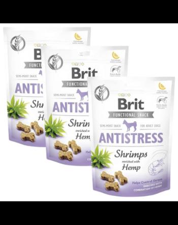 BRIT Care Dog Functional Snack Shrimp Anatistress 3x150 g recompense control stres caini