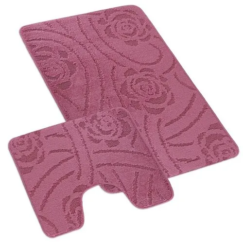 Set de covoare de baie Bellatex Bany cu designRose liliac, 60 x 100 cm, 60 x 50 cm