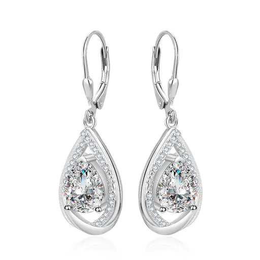 Agato Cercei de lux din argint cu zircon AGT-E108LW