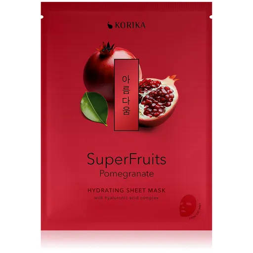 KORIKA Masca tip șervețel hidratantă SuperFruits Rodie (Hydrating Sheet Mask) 25 g