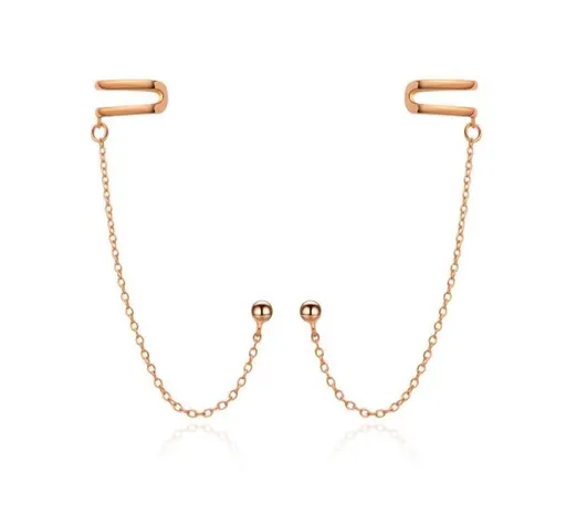 MOISS Cercei cu lanț placat cu aur E0004308