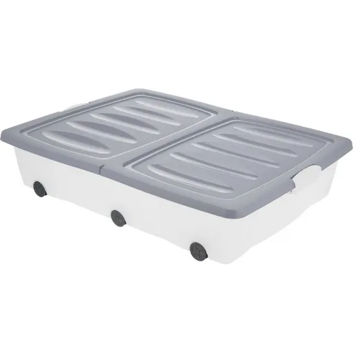 Cutie de depozitare cu roți, 80 x 60 x 17 cm, gri, gri