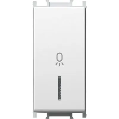 Modul Buton cu LED Simplu 1M 16A IP20 Alb, TEM Modul TEM-SM11PWIN02-U