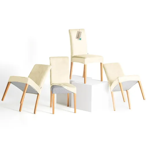 Restilo Husă pentru scaun Sento crem, 48 x 48 x 58 + 10 cm, set de 4 bucăți, crem deschis