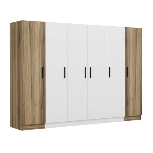 Dulap pentru haine, Hanah Home, Kale, 270x190x52 cm, Alb