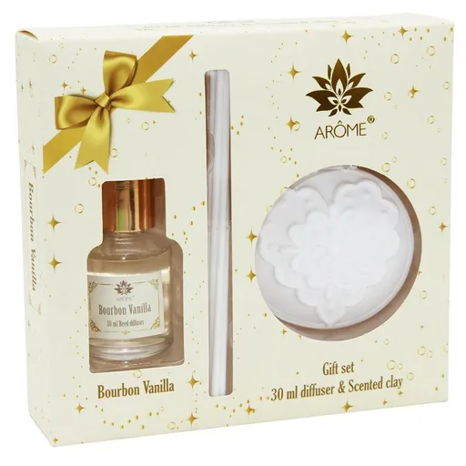 Arome Set cadou cu difuzor de 30 ml și argilăparfumată, Bourbon Vanilla
