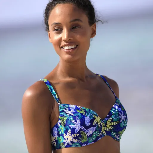 Sutien micșorant pentru costume de baie cu armătură și imprimeu Naga