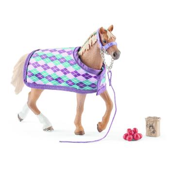 Schleich - - Pursânge englezesc cu pătură, 18 cm