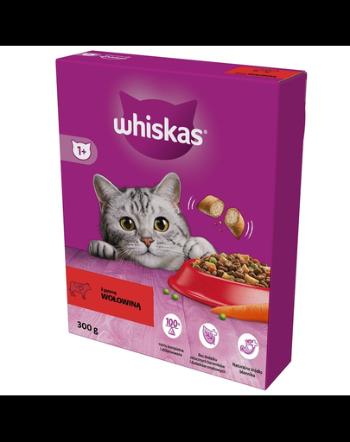 WHISKAS Adult 300g hrana uscata pentru pisici adulte cu carne de vita delicioasa