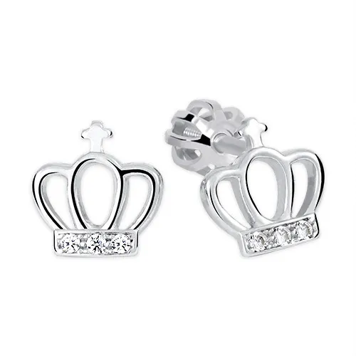 Soliter Cercei din argint Coroană cu zirconi 436 001 00502 04
