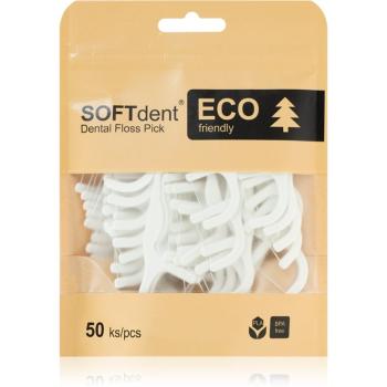 SOFTdent ECO Dental Floss Pick scobitori dentare cu filet 50 buc