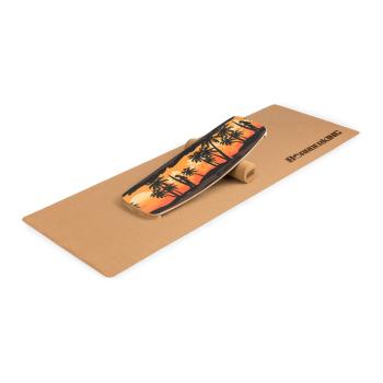 BoarderKING ndoorboard Curved, placa echilibru, saltea, cilindru, lemn / pluta