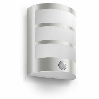 Lampă de perete Philips Python UltraEfficient pentru exterior cu senzor LED 3,8W 2700K, argintiu