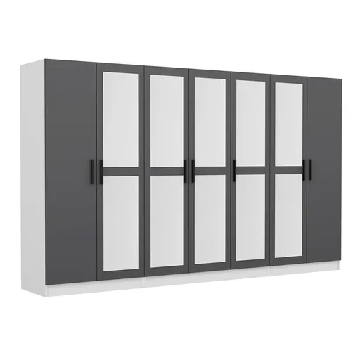 Dulap pentru haine, Hanah Home, Kale, 315x210x52 cm, Antracit