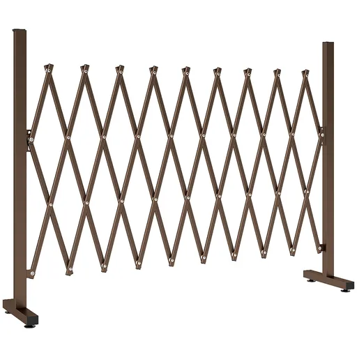 Outsunny Trellis Extensibil Freestanding Gard Mobil Pliabil, Panou Ecran Grădină Aluminiu, 300cm x 103.5 cm, Cafea Închis | Aosom Romania