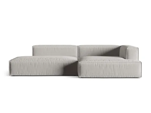 Coltar modular dreapta 4 locuri, Nuria-215, Micadoni Home, 312x147x72 cm, tesatura structurata chenille, gri deschis