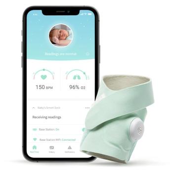 Owlet Smart Sock 3 0-18m șosetă inteligentă Mint 2x1 pereche