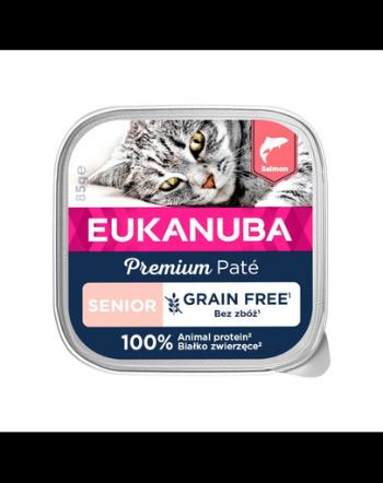 EUKANUBA Grain Free Senior Pateu pentru pisici Senior Somon 16 x 85 g