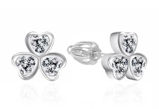 Agato Cercei strălucitori din argint Trifoi AGT-E063SW