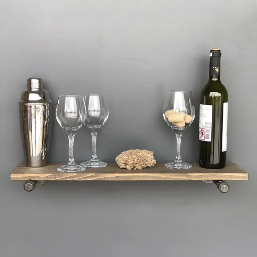 Etajera Boru, Evila Originals, 60x14x1 cm, bej/negru