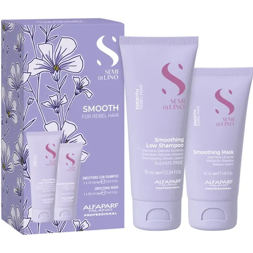 Alfaparf Milano Semi di Lino Smooth Minisize Kit Set de călătorii pentru par indisciplinat