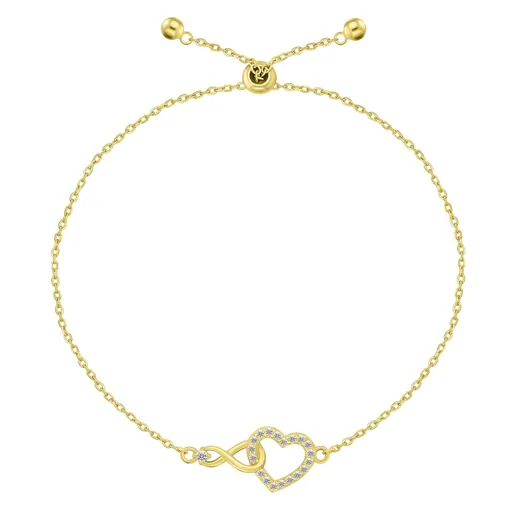 Brilio Silver Brățară glisantă placată cu aur Dragoste infinită BRC252Y