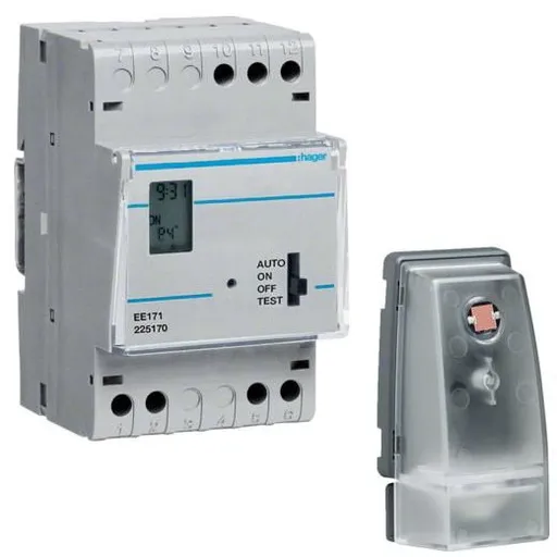 Intrerupator crepuscular cu programator saptamanal digital Hager EE171