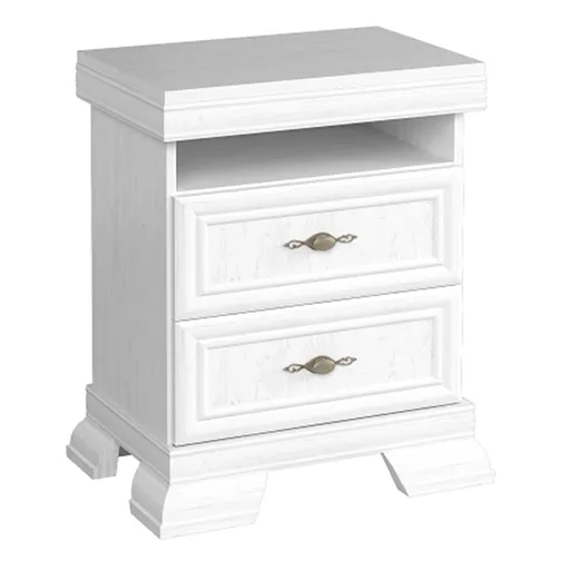 Noptieră KORA, pin andersen, alb