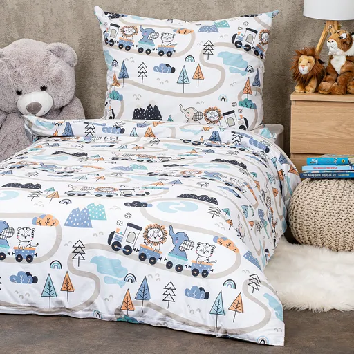 Lenjerie de pat pentru copii din bumbac 4Home Happy train, 140 x 200 cm, 70 x 90 cm, 140 x 200 cm, 70 x 90 cm