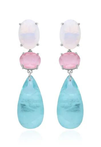 Agato Cercei lungi din argint cu sticlă colorată AGT-E120PC