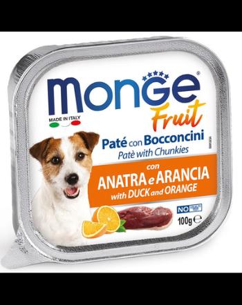 MONGE Fruit Dog Hrana umeda pentru caini, pate cu rata si portocala 100g