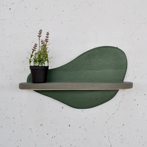 Raft de perete, Hanah Home, Meh226, 35x20x11 cm, Verde închis / Gri