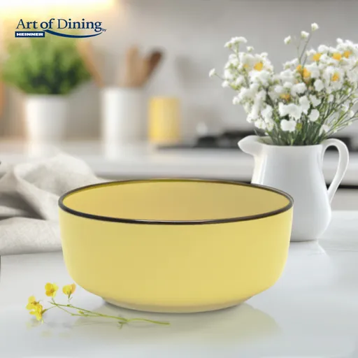 Set 5 boluri Medeea, Art of Dining by Heinner, 16 cm, ceramica, galben/negru