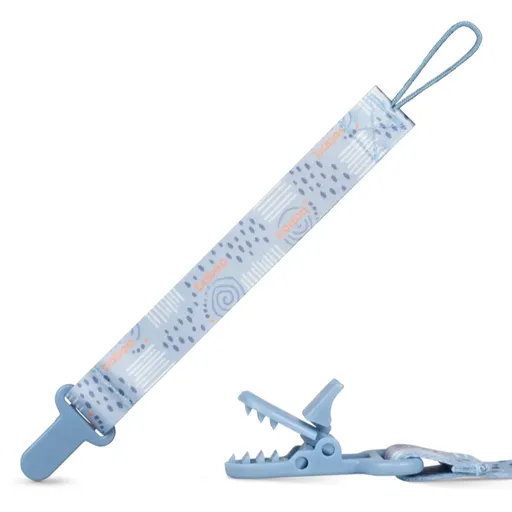 Baboo Textile Soother Holder clips pentru suzetă Blue Haze 1 buc