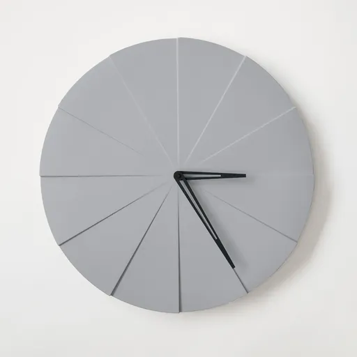 Ceas de perete ODLITO din beton, model Cake – gri – 50 cm – ace negre
