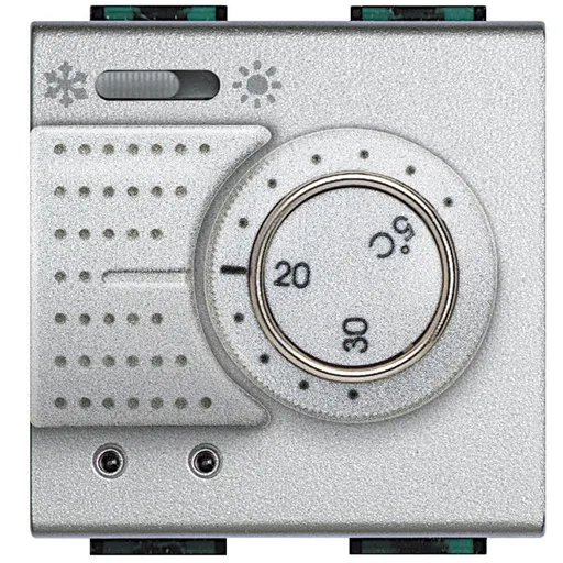 Termostat electronic comutator vara/iarna Bticino Living Light NT4442, argintiu