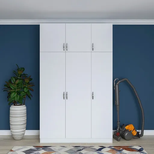 Dulap pentru haine, Hanah Home, BA104, 145x239x55 cm, Alb