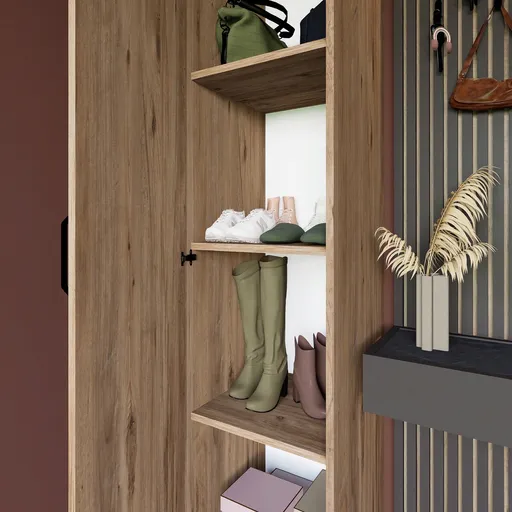 Dulap pentru haine, Hanah Home, Yaman 1 Door, 40x182x47 cm, Maro