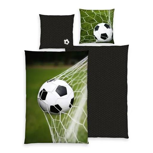 Lenjerie de pat din bumbac Herding Football, 135 x200 cm, 80 x 80 cm
